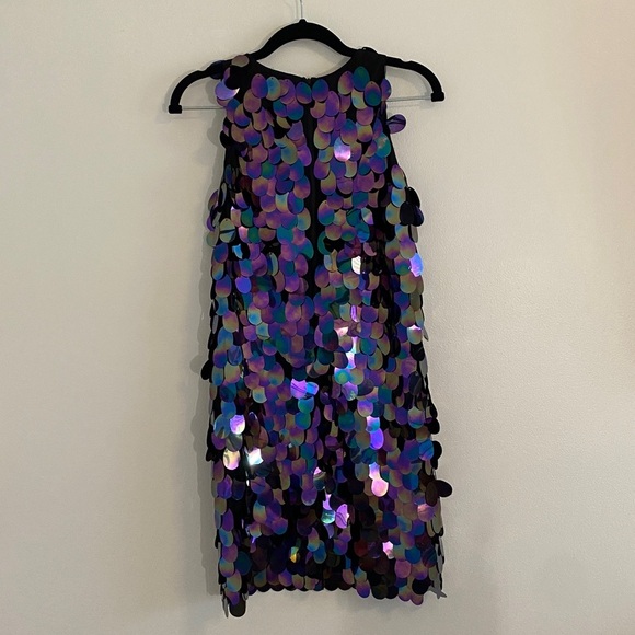 Milly Minis Black Purple Blue Sequin Dress girls size 14 - Picture 5 of 7